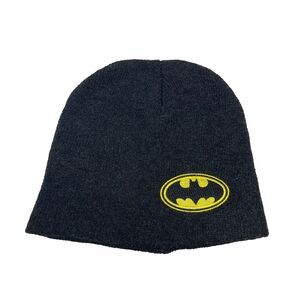 Batman Beanie Hat Cap OSFM Adult DC Comics Gray Embroidered Knit